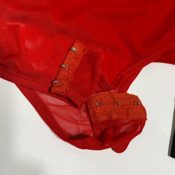 I AM GIA Red/Black Mesh 'Jones' Bodysuit - Picture 6 of 6